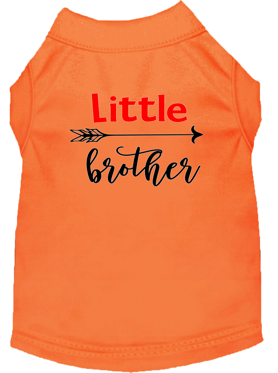 Little Brother Screen Print Dog Shirt Orange XL